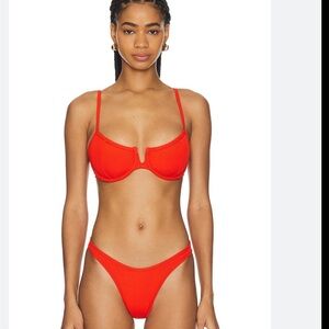 La Hearts By Pacsun Red Underwire Bikini Set Size XS